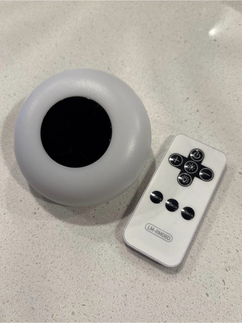 On Fire White Plug-In Nightlight with Clock & Remote